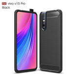 Premium Carbon Fibre Bumper Silicone Rubber Case Cover for Vivo V15 Pro