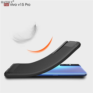 Capas Anti Knock Brushed Rugged Silicone Case Cover for Vivo V15 Pro