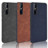 Fashion Splice Double Color Hybrid Leather Slim Case Cover for Vivo V15 Pro