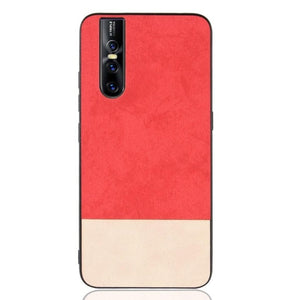 Fashion Splice Double Color Hybrid Leather Slim Case Cover for Vivo V15 Pro