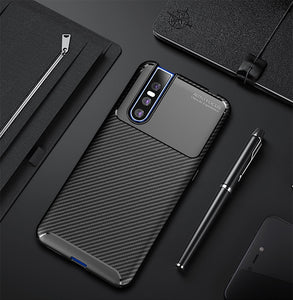 Luxury Carbon Fibre Drop-Proof Soft Armor Case for Vivo V15 | V15 Pro